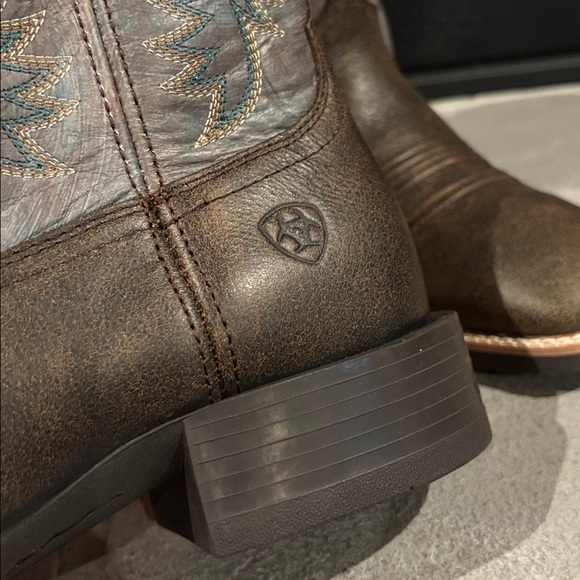 Ariat Sport Latigo Chocolate Brown/stone Blue,wide square toe,4LR,duratread sole - Picture 11 of 15